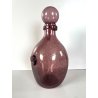 BOTTIGLIA VINTAGE VETRO SOFFIATO con BOLLE COLOR AMETISTA DESIGN Biot FRANCE '70