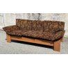 DIVANO SOFA DESIGN ANNI 70 ARMCHAIR STILE MOBILI GIRGI LEGNO STOFFA FLOREALE