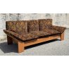 DIVANO SOFA DESIGN ANNI 70 ARMCHAIR STILE MOBILI GIRGI LEGNO STOFFA FLOREALE