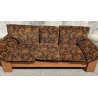 DIVANO SOFA DESIGN ANNI 70 ARMCHAIR STILE MOBILI GIRGI LEGNO STOFFA FLOREALE