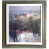 GRANDE QUADRO OLIO Luciano Filippi PAESAGGIO IMPRESSIONISTA ROMAGNA RIMINI 1995