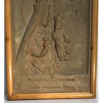 BASSORILIEVO QUADRO MADONNA D'OROPA RICORDO PAREGRINATIO MARIAE ZUCCONI 1900 