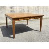 ANTICO GRANDE TAVOLO QUADRATO DA PRANZO LEGNO PRIMI 1900 TABLE 2 CASSETTI EPOCA