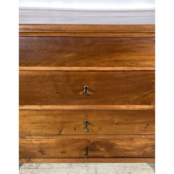 ANTICO COMO STILE IMPERO DEL 1800 LEGNO NOCE MASSELLO CASSETTONE 4 CASSETTI OLD