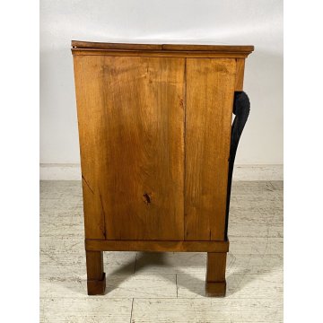 ANTICO COMO STILE IMPERO DEL 1800 LEGNO NOCE MASSELLO CASSETTONE 4 CASSETTI OLD