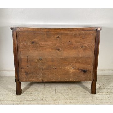 ANTICO COMO STILE IMPERO DEL 1800 LEGNO NOCE MASSELLO CASSETTONE 4 CASSETTI OLD