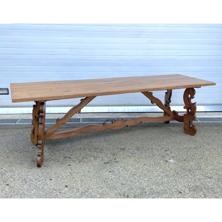 GRANDE ANTICO TAVOLO FRATINO epoca 1900 CAVALLETTO LEGNO LIRA WOOD TABLE Italia