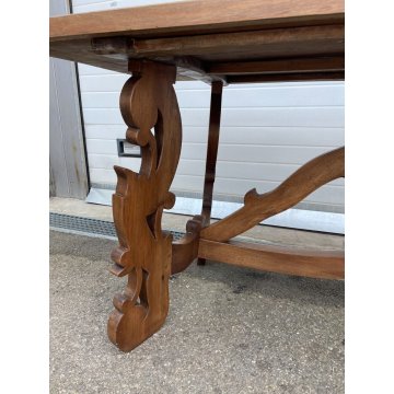 GRANDE ANTICO TAVOLO FRATINO epoca 1900 CAVALLETTO LEGNO LIRA WOOD TABLE Italia