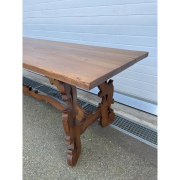 GRANDE ANTICO TAVOLO FRATINO epoca 1900 CAVALLETTO LEGNO LIRA WOOD TABLE Italia