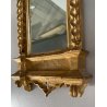 ANTICO SPECCHIO CORNICE a EDICOLA GOTICA LEGNO ORNATO INTAGLIATO FOGLIA ORO '800