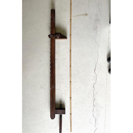 ANTICO GRANDE MORSETTO a VITE ATTREZZO FALEGNAME LEGNO CASTAGNO 154 cm/h '900