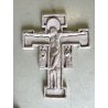 CROCIFISSO San Damiano DA PARETE CERAMICA MONOCROMA CRACLE RELIGIOSO 67,5x54,5cm
