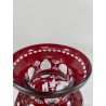 VASO VETRO ROSSO RUBINO BOEMIA DECORATO GLASS VASE CRISTALLO RED ARREDAMENTO