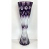 GRANDE VASO VETRO VIOLA BOEMIA DECORATO VASE PURPLE GLASS CRISTALLO ARREDAMENTO
