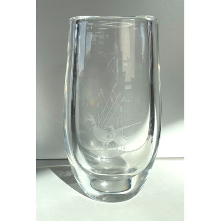 VASO VETRO TRASPARENTE ORREFORS SWEDEN PAVONI GLASS VASE