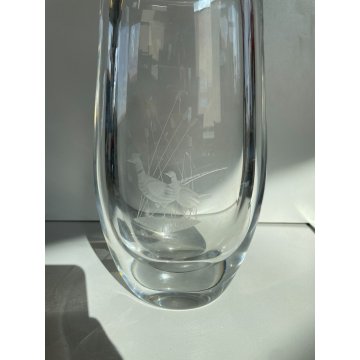 VASO VETRO TRASPARENTE ORREFORS SWEDEN PAVONI GLASS VASE