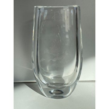 VASO VETRO TRASPARENTE ORREFORS SWEDEN PAVONI GLASS VASE