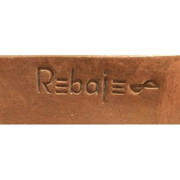 ANTICA COPPIA PIATTI RAME PIATTO BASSORILIEVO CAVALLO MUCCA VINTAGE FIRMA REBAI 
