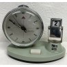 ANTICO OROLOGIO DA TAVOLO SVEGLIA GOLDEN COCK VINTAGE CALENDARIO CLOCK TABLE 