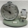 ANTICO OROLOGIO DA TAVOLO SVEGLIA GOLDEN COCK VINTAGE CALENDARIO CLOCK TABLE 