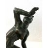 ANTICA SCULTURA BRONZO LIBERTY NUDO DONNA CANE DIANA STATUA FIRMATA EPOCA 1910