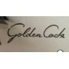 ANTICO OROLOGIO DA TAVOLO SVEGLIA GOLDEN COCK VINTAGE CALENDARIO CLOCK TABLE 