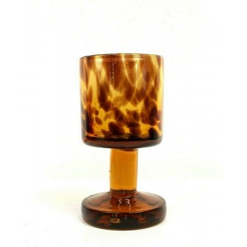 COPPA CALICE VASO VETRO SOFFIATO MURANO AMBER ART GLASS  SCULTURA VINTAGE '50s