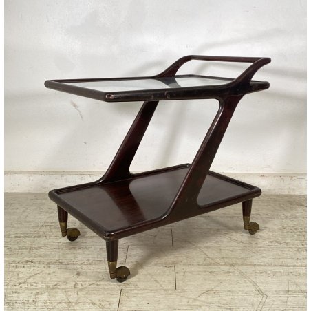 CARRELLO BAR DESIGN ANNI 70 VINTAGE MADE IN ITALY LEGNO BER TROLLEY 2 RIPIANI