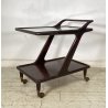 CARRELLO BAR DESIGN ANNI 70 VINTAGE MADE IN ITALY LEGNO BER TROLLEY 2 RIPIANI