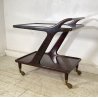 CARRELLO BAR DESIGN ANNI 70 VINTAGE MADE IN ITALY LEGNO BER TROLLEY 2 RIPIANI