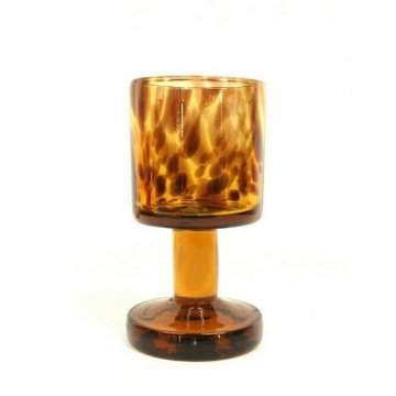 COPPA CALICE VASO VETRO SOFFIATO MURANO AMBER ART GLASS  SCULTURA VINTAGE '50s