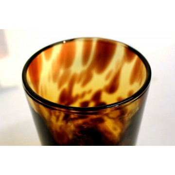 COPPA CALICE VASO VETRO SOFFIATO MURANO AMBER ART GLASS  SCULTURA VINTAGE '50s