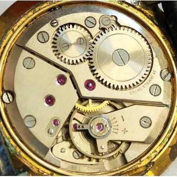 ANTICO OROLOGIO POLSO DORATO Aureole ANNI 60 MECCANICO Old Wrist Watch MONTRE