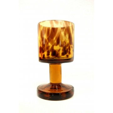 COPPA CALICE VASO VETRO SOFFIATO MURANO AMBER ART GLASS  SCULTURA VINTAGE '50s