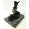 ANTICA SCULTURA BRONZO LIBERTY NUDO DONNA CANE DIANA STATUA FIRMATA EPOCA 1910