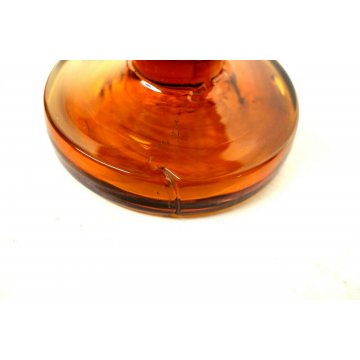 COPPA CALICE VASO VETRO SOFFIATO MURANO AMBER ART GLASS  SCULTURA VINTAGE '50s