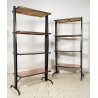 COPPIA LIBRERIA ETAGERE DESIGN ANNI 70 LEGNO SCAFFALE A GIORNO VINTAGE LIBRARY