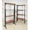 COPPIA LIBRERIA ETAGERE DESIGN ANNI 70 LEGNO SCAFFALE A GIORNO VINTAGE LIBRARY