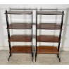 COPPIA LIBRERIA ETAGERE DESIGN ANNI 70 LEGNO SCAFFALE A GIORNO VINTAGE LIBRARY