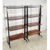 COPPIA LIBRERIA ETAGERE DESIGN ANNI 70 LEGNO SCAFFALE A GIORNO VINTAGE LIBRARY