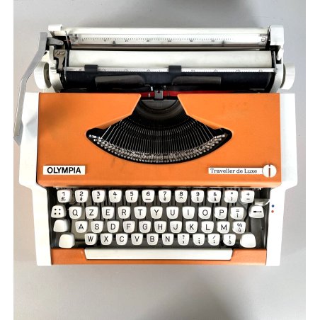 MACCHINA da SCRIVERE VINTAGE OLYMPIA Traveler De Luxe typewriter ORANGE WHITE 70