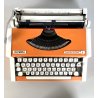 MACCHINA da SCRIVERE VINTAGE OLYMPIA Traveler De Luxe typewriter ORANGE WHITE 70