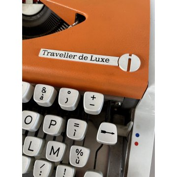 MACCHINA da SCRIVERE VINTAGE OLYMPIA Traveler De Luxe typewriter ORANGE WHITE 70