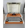 MACCHINA da SCRIVERE VINTAGE OLYMPIA Traveler De Luxe typewriter ORANGE WHITE 70