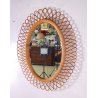 SPECCHIO OVALE VIMINI 1970 Franco Albini SPECCHIERA RATTAN ITALIA MIRROR DESIGN