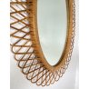 SPECCHIO OVALE VIMINI 1970 Franco Albini SPECCHIERA RATTAN ITALIA MIRROR DESIGN