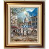 QUADRO DIPINTO OLIO TELA Luciano Lutring VEDUTA "Sacro Cuore di Parigi" 2009