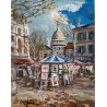 QUADRO DIPINTO OLIO TELA Luciano Lutring VEDUTA "Sacro Cuore di Parigi" 2009