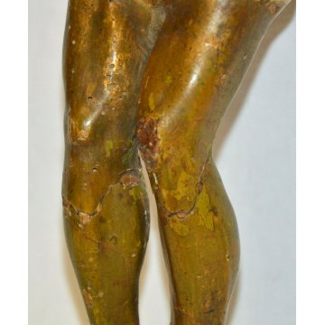 ANTICO Cristo Crocifisso LEGNO Oro Scultura 1600 statua religiosa JESUS Inri Old