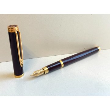 PENNA STILOGRAFICA WATERMAN GENTLEMAN BORDEAUX FOUNTAIN PEN ORO 18K FRANCE GOLD